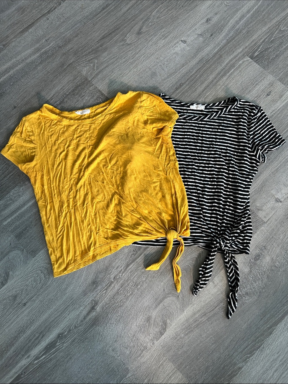Two tie front tops